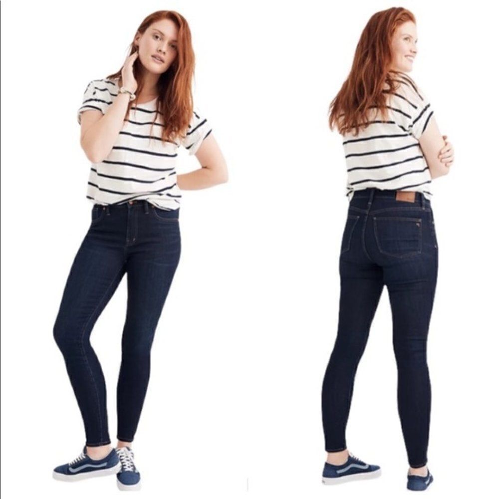 Madewell 9"‎ Mid-Rise Skinny Jeans in Larkspur Wash